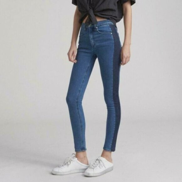 Rag & Bone Mazie Skinny Jeans With Side Stripe In Igloo/blue - Picture 3 of 11
